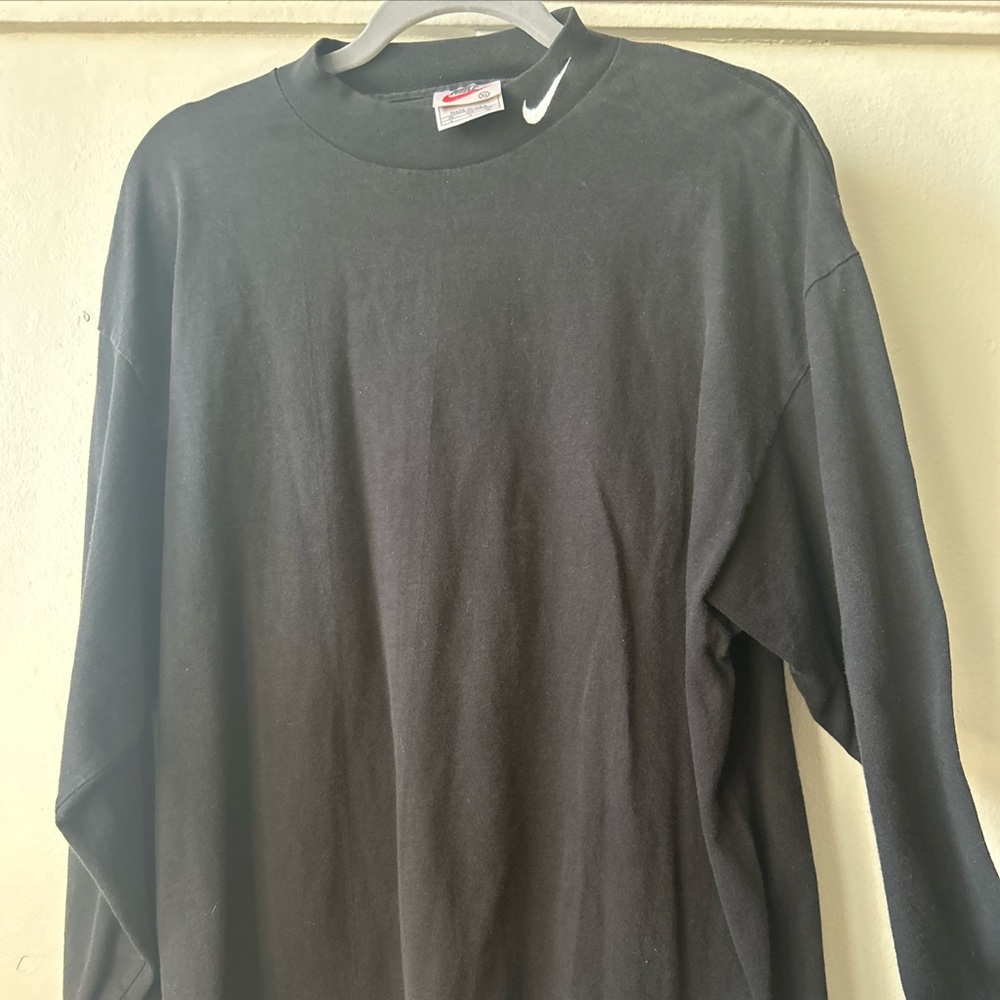 Vintage 90s Nike (White Tag) Mock Neck Swoosh Long Sleeve Tee